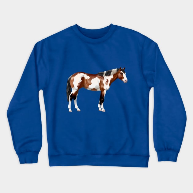 Brown Bay Tovero Pinto Paint Horse Crewneck Sweatshirt by csforest